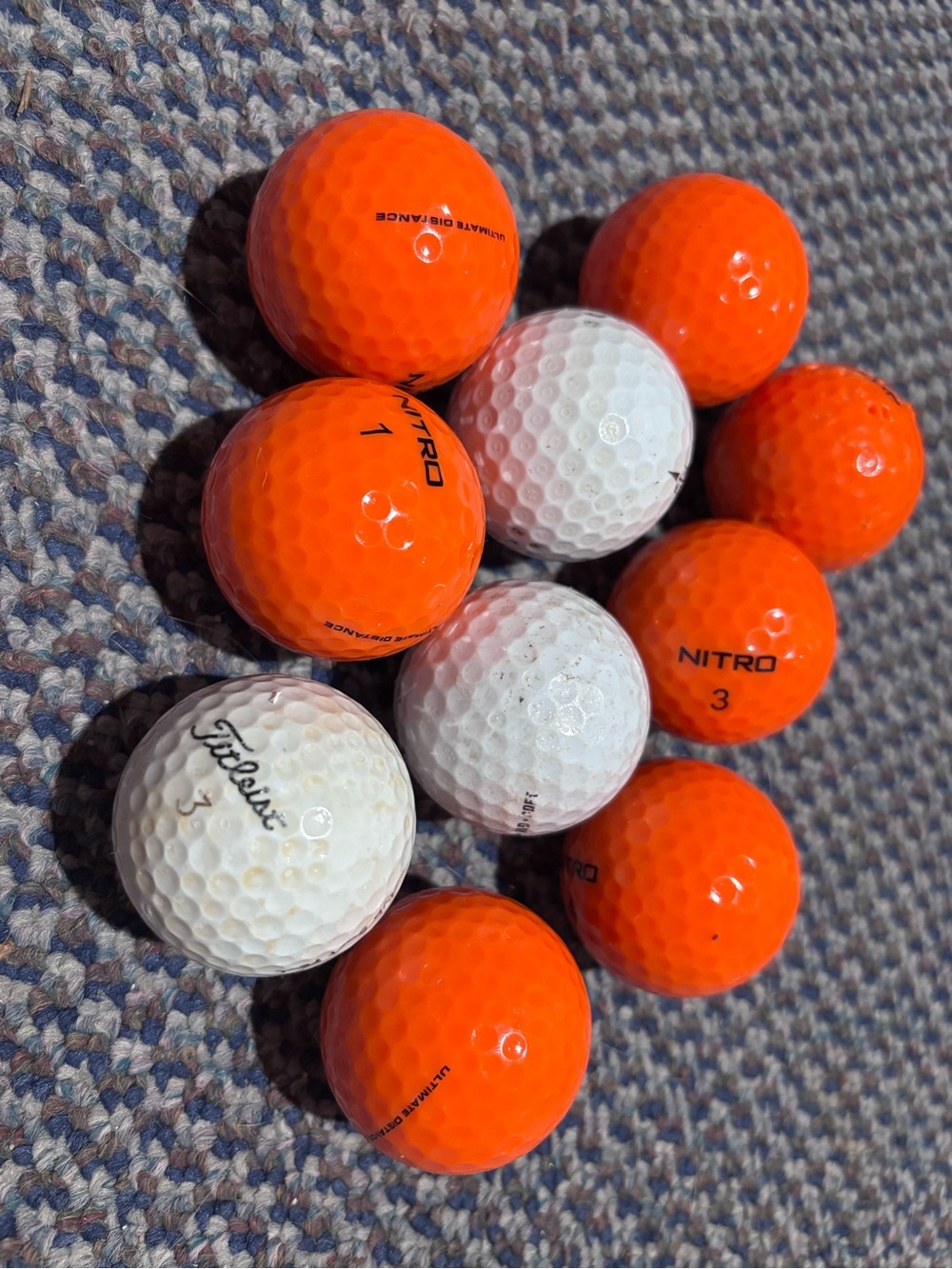 Bright Orange and White Golf Balls - Pack